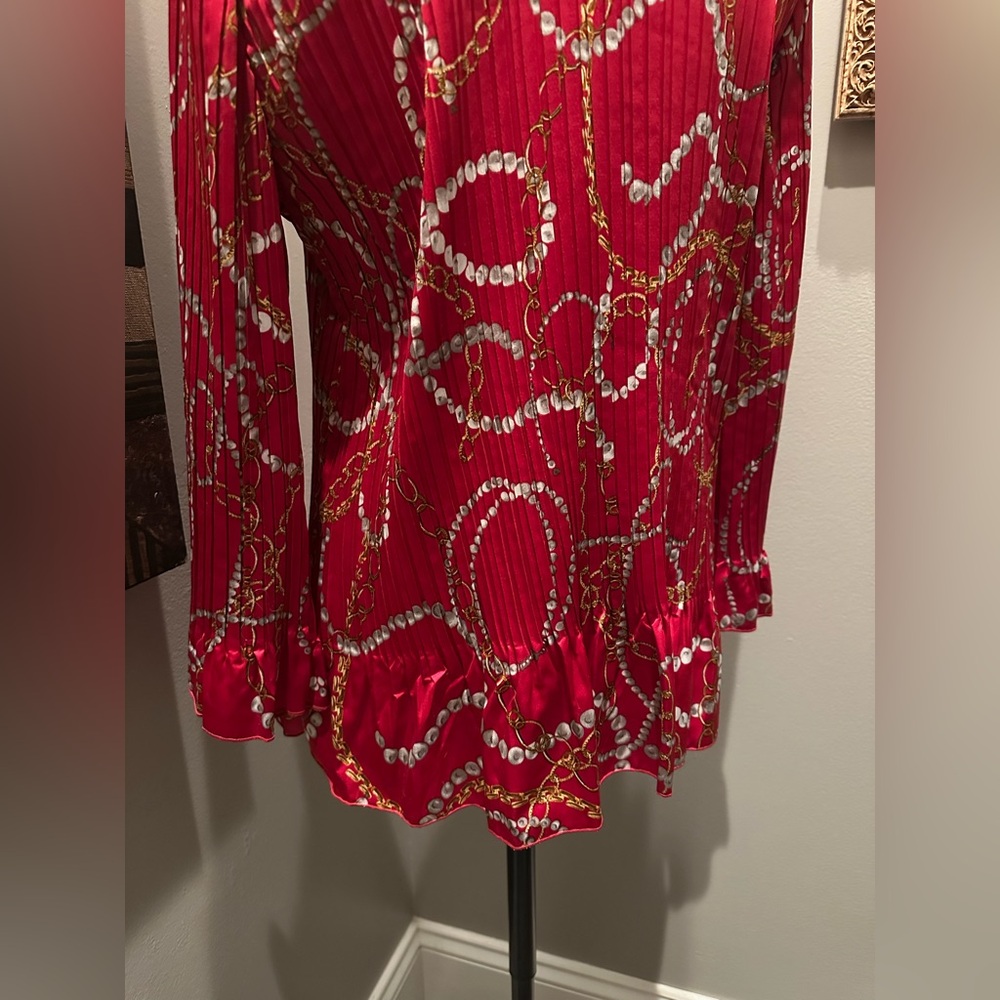 Jaclyn Smith Equestrian Pleated Blouse - STUNNING! - Picture 8 of 14